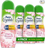 Purex Crystals In-Wash Scent Booster, Fresh Cherry Blossom, 21 oz (Pack of 4), Long-Lasting Freshness & Odor Elimination Technology