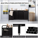 4 Section Laundry Hamper with Shelf, Laundry Basket Organizer with 4 Pull-Out Removable Bags 4×11.5Gal(43.4L), Laundry Sorter for Clothes Organization in Bedroom, Laundry Room, Black