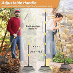 Garden Rake - Large Leaves Rakes for Gardening - 25 Metal Tines 18" Wide - 78" Long Handle Leaf Rakes for Lawns Heavy Duty for Yard Lawn Shrub Garden Beds