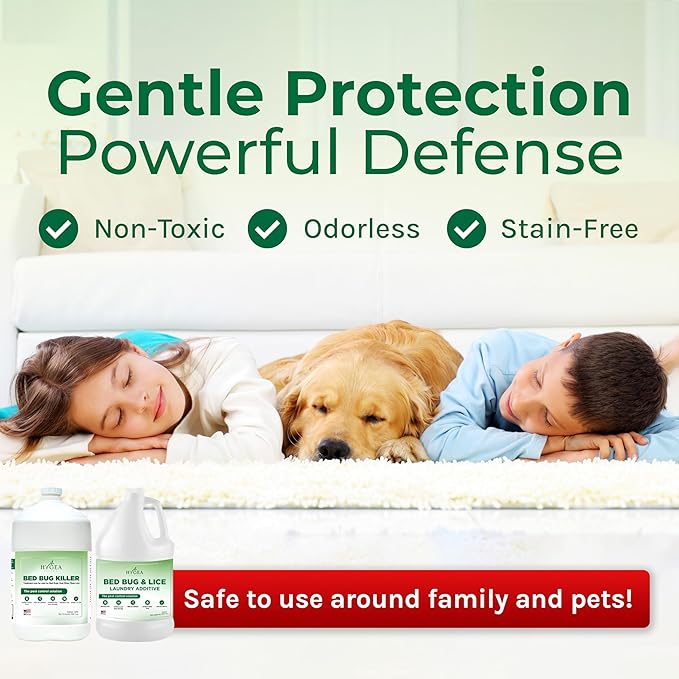 Hygea Natural Bed Bug & Lice Elimination Duo Kit- Includes Lice & Bed Bug Spray & Laundry Additive - Gentle Formula - Effective Pest Control for Home & Travel (2 Pack, 1 Gallon Each)