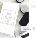 Kitchen Dish Cleaning Sponges - Pack of 6 | Non-Scratch & Fast-Drying | Reusable Scrubbers for Kitchen & Household Use | Stylish Black & White Design