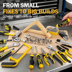DOWELL 223-Piece Power Drill Tool Set, 12V Cordless Drill Driver Kit with Drawer Toolbox, Socket & Bit Set, Hex Keys, Wrench for Home Renovation, DIY Projects & Garage Use
