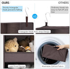 GRANNY SAYS 3-Shelf Closet Organizers and Storage, Foldable Hanging Closet Organizer, Hanging Closet Shelves with 2 Metal Hooks, Leak-Proof Hanging Shelves for Closet, Bedroom, RV, Camper, Dark Brown