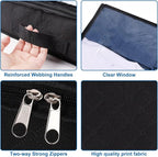Fixwal 4 Pack Black Underbed Storage Bags with Clear Window and 2 Reinforced Handles Under Bed Storage Containers for Clothing, Bedding, Comforter