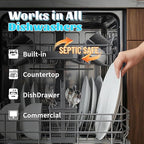 Dishwasher Detergent Powder + Booster, 90 Loads | Plastic-Free, Eco-Friendly Dishwasher Soap – Pods Alternative, Concentrated Plant-Based Enzymes – Cuts Grease & Grime, No Water Spots (Fragrance-Free)