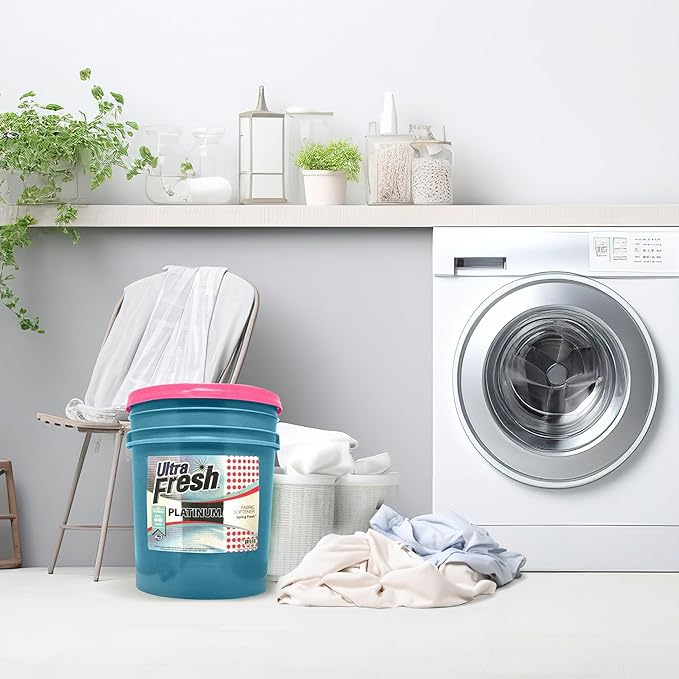 Ultra Fresh Platinum 5 Gallon Spring Fresh Scented Fabric Softener Liquid with Pump for Easy Dispensing for Up to 640 Laundry Loads (5 Pack)