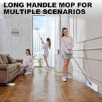 Mop and Bucket Set, Mops for Floor Cleaning with Long Handle, Squeeze Flat Mop and Bucket System, Dry & Wet Dust Mop for Household Floor Cleaning with 5 Microfiber Mops, Slate Blue
