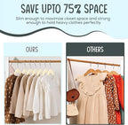 TechZoo 25 Premium Kids Velvet Hangers - 14" Non-Slip Clothes Hangers for Kids & Preteens - Ultra Slim, Space-Saving, Strong & Durable Hangers with 360° Swivel Hook - Beige
