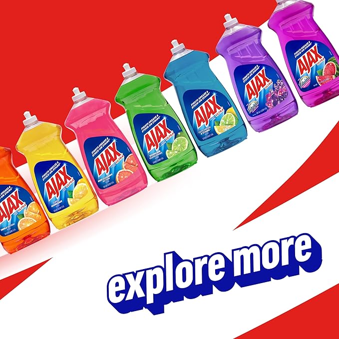 Ajax Ultra Liquid Dish Soap Orange Scent, Triple Action, 90 fl oz Bottle (Pack of 2)