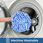 Matthew Cleaning 6Pack Blue Microfiber Spin Mop Replacement Head Compatible with EasyWring Spin Mop Replace Head-EasyWring High Absorbency,Machine Washable, Microfiber Spin Mop Refills