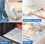 TAILI 16 Pack Vacuum Storage Bags for Comforter and Blankets, Jumbo Vacuum Seal Bags for Bedding 40x31 Inch, Space Saver Bags for Clothes, Pillows, Saving More Closet Space