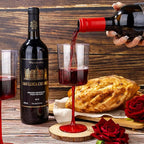 Ciaell 12 Pack 10 Oz Clear Plastic Wine Glasses with Red Stem - Disposable Cocktail Goblets Perfect for Parties & Weddings & Poolside & Outdoors & Camping & Party & Christmas