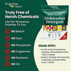Truly Free Dishwasher Detergent Powder | Natural Dish Detergent, Dishwasher Soap | Plastic Free, Plant-Based, Clean, Heavy Duty Hard Water Stain & Grease Remover | Fragrance Free | 12.5 oz (Pack of 3)
