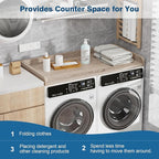 Washer Dryer Countertop 27.5" W x 54" L Laundry countertop for Storage and Organization with Edge Rails, Oak
