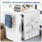 Laundry Room Organization and Storage Magnetic Dryer Ball Holder with Magnetic Hanger Holder, Magnetic Lint Bin for Washer Dryer, Iron Basket Dryer Ball Container, Magnetic Laundry Organizer (White)