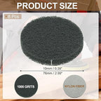 uxcell 8Pcs Scrubber Scouring Pad, 3 Inch 1000 Grits Drill Power Brush Hoop and Loop Scrub Pads Discs Polishing Pad for Household Furniture Automotive Cleaning, Gray