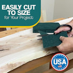 6" x 9" Non-Woven Paint Stripping Pads for Wood, Metal, Rust Removal, Deburring, Clean Soiled Surfaces, Surface Prep Coarse Abrasive Pad for Woodworking - 240 Grit - 10 Pack (Green)