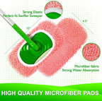 Reusable Microfiber Mop Pads Compatible with Swiffer Sweeper Mop - Dry Sweeping Cloths & Wet Mopping Cloths - Washable Wet Pads Refill for Mopping Floors, 6 Pack (Mop is not Included)