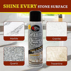 Rock Doctor Granite Polish Spray and Surface,18oz.Can Polish Tile, Marble, Kitchen Countertop, and Natural Stone Surfaces, Streak-Free Shine Pack of 2