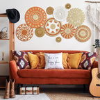 Tatuo 11 Pcs Boho Wall Basket Decor Bulrush Woven Wall Hanging Art Round Farmhouse Rustic Handmade Wicker for Summer Home, Bedroom, Living Room, Kitchen Decorations, Multi Sizes(Delicate)