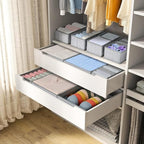 DIMJ Drawer Organizer Clothes 15 Pack - Foldable Baby Organizers and Storage & Dresser Organizer for Bedroom, Closet - Nursery Organization Dresser Dividers for underwear Sock Bra Belt Tie, Gray