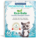 MorningRain Eco Laundry Detergent Sheets - Ingredients from Finland, Unscented, Bio-Enzyme Formula, Power Clean, 30 Sheets (Up to 60 Loads) - Non-Toxic, Preservative-Free, Skin Safe, Designed in USA