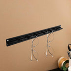 Wall-Mounted Acrylic Sunglasses Rack with Black Finish, Eyewear Organizer for Glasses Storage and Display, Space-Saving Hanging Glasses Holder for Home and Office