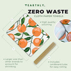 Reusable Paper Towels - 10 Pack - Roll of Washable Cotton Cloth Paper Towels - Paperless Reusable Napkins Cloth Washable - Absorbent + Long Lasting - Zero Waste Products - (Valencia)
