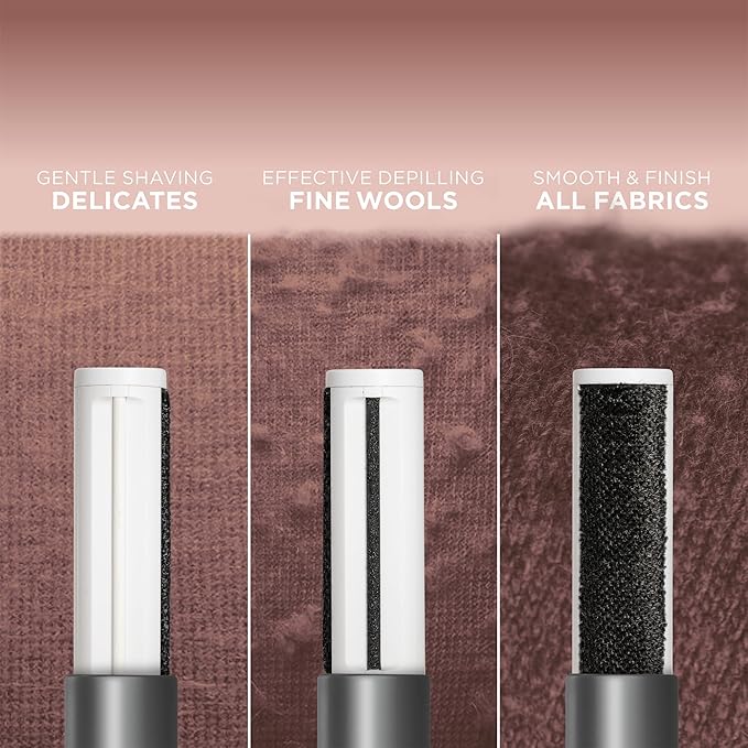 Flint All-in-One Fabric Shaver, Compact, Retractable & Travel-Friendly Fuzz Remover with 2 Fabric-Safe Care Surfaces, Lint Brush & Lint Roller, Ultimate Depiller for Clothes, Eco-Friendly