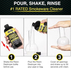 Khalifa Resin Destroyer Cleaning Solution Fl Oz Bottle - Clean & Deodorize Glass, Ceramic, Silicone & Metal - Restore Your Pieces to Perfection - Destroy Resin, Wax, Oil & Stinky Debris (32 Fl Oz)