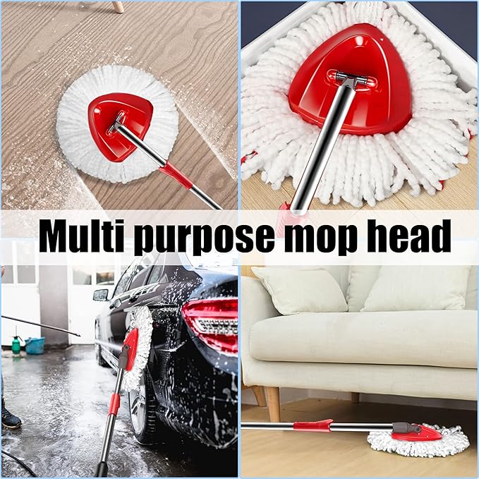 12 Pack Mop Replacement Head, Ailengy 100% Microfiber Mop Refills Spin Mop Replacement Head, 360 Micro Spin Cleaning Replacement Mop Heads for Easy House Cleaning Floor Mopping