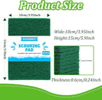 60 PCS Scouring Pads Heavy Duty, Reusable Multipurpose Scour Pads, 5.9 x 3.95 inch Household Scrub Pad for Cleaning, Green Dish Scrubber Scrubbing Pad for Dishes Sink Kitchen Metal Grills
