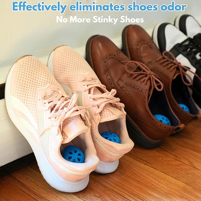 Air Jungles Shoe Deodorizer Balls 12 Ct, Fresh Linen Scent, Odor Remover Balls for Sneakers, Gym Bags, Lockers, and Drawers, Essential Oil Provides Natural Freshness