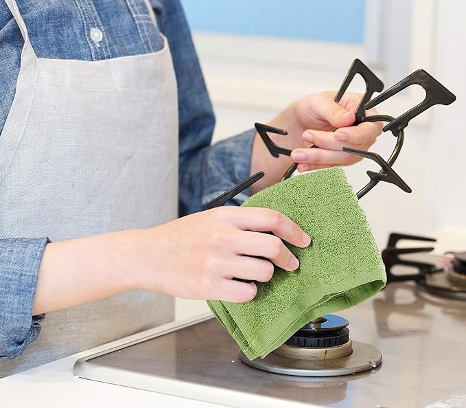 Utopia Towels Kitchen Bar Mops, Pack of 12, 16 by 19 Inches, 100% Cotton Super Absorbent Sage Green Towels, Multi-Purpose Cleaning Towels for Home and Kitchen Bars