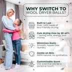 No More Dryer Sheets! XL Wool Dryer Balls 6-Pack, Reusable Laundry Softener & Static Reducer, Eco-Friendly, Long-Lasting, Safe for Sensitive Skin