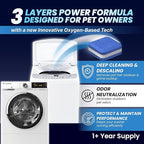 Washing Machine Cleaner Pro Tablets for Pet Owners - 42 Pack, Front & Top Load Washer Deep Cleaning, Septic Tank Safe, HE Support, Remove Stubborn Pet Hair, Eliminates Smells, Prevents Dander Build-up