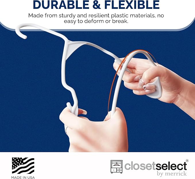 Closetselect Plastic Hangers 50 Pack - Space Saving Clothes Hangers, Made in USA, Durable & Strong Plastic Shirt & Coat Hanger with Notches & Shoulder Grooves, Non-Slip Clothing Hangers | Royal Spice