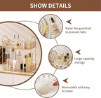 Akinbas 2 Tier Bathroom Organizer Countertop Makeup Perfume Tray Skincare Organizer for Bathroom Dresser Vanity (Gold)