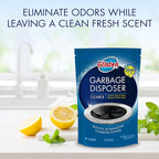 Glisten Garbage Disposer Cleaner and Freshener, Sink Disposal Odor Eliminator with Foaming Action, Lemon Scent, 4 Packets
