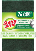 Scotch-Brite Heavy Duty Scour Pads, 24 Scouring Pads, Green Scrub Pads, Scouring Pad, Scrub Pads for Dishes, Best for the Kitchen, Garage and Outdoors