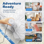 HOUSE DAY 10 Medium Vacuum Seal Bags For Clothing Travel, 80% Space Saving Travel Vacuum Bags with Electric Pump, Vacuum Storage Bags For Clothes, Blankets, Moving, Camping, Toys, Reusable & Durable