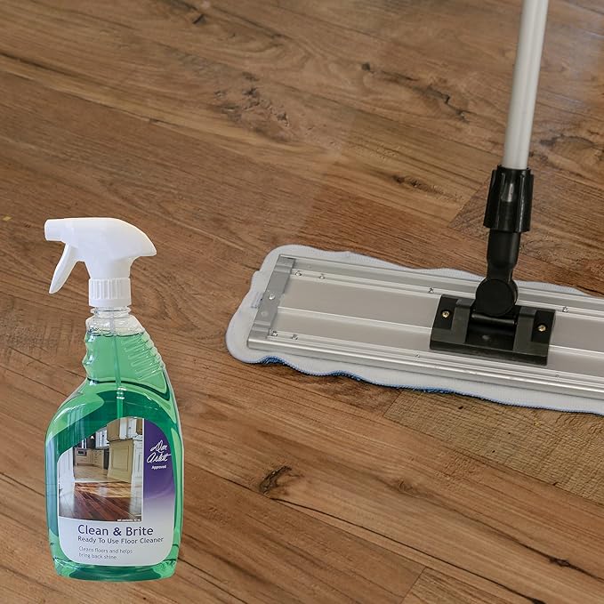 Don Aslett Clean & Brite Concentrate (1 Gallon) Floor Cleaner | Enhance Natural Shine of Hard Flooring | Safe Polish Restorer of Tile, Vinyl, Linoleum, Wood | Prevents Dulling and Damage of Surface
