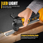 Cordless Oscillating Tool with 2 Battery, Brushless Motor Battery Powered Oscillating Multitool, 4°Oscillation Angle, 6 Variable Speeds, 26pcs Accessories for Metal & Wood Scraping, Cutting, Sanding
