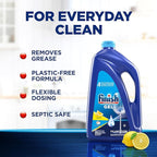 Finish Gel Liquid Dishwasher Detergent, Advanced Deep Cleaning Power Dish Soap, Fights Tough Stains, Dishwasher Soap, Plastic-Free & Septic Safe Dish Detergent, Lemon Scent, 75oz