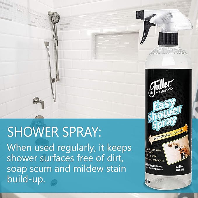 Fuller Brush Easy Shower Spray - No Scrub Shower Cleaner - Multi Surface Formula Keeps Surfaces Clean From Dirt, Soap Scum and Hard Water Stain Build Up Perfect for Shower Floors Walls (Pack of 2)