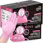 Pink Nitrile Gloves, 3-mil, Industrial Gloves Disposable Latex Free, for Cleaning & Esthetician, Rubber Powder-Free, 1000-ct Case (Medium)
