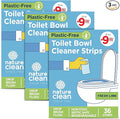 Nature Clean Natural Toilet Bowl Cleaners Strips 3 x 45 count, Plastic-Free Packaging, Refresh Toilets & Bathroom. No Splash.