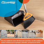 3 Pack Heavy Duty Outdoor Broom with Long Handle for Patio,Lobby,Garden,Kitchen,Deck,Yard,Sweeping -Commercial Grade Angle Broom with Stiff Bristles and Sponge Handle