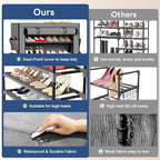 Mavivegue Shoe Rack with Cover, 5 Tier Shoe Organizer for Entryway, Shoe Storage for Front Door Entrance, Closet, Garage, Grey