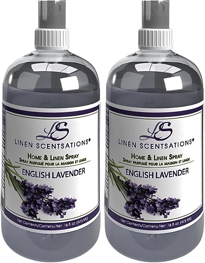 Linen Scentsations Premium Home, Fabric and Linen Spray 2x 16oz Value Pack (English Lavender)